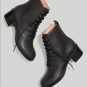 Madewell “The Patti Lace Up boot” in black leather